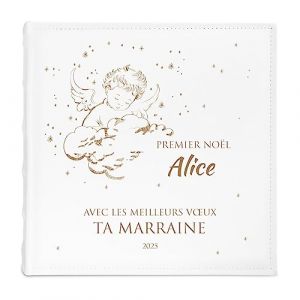 Maverton Album Photo Personnalisable pour enfant 500 photos - Livre de naissance DIY pour bébé - couverture gravée - Souvenir de baptême fille/garçon - premier anniversaire - premier Noel (MAVERTON, neuf)
