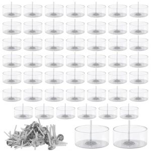 yotutun 50 Pi&egrave;ces Contenant pour Bougie Chauffe Plat, Pot Bougie Vide avec 50 Pi&egrave;ces M&egrave;ches Bougies Porte Bougies pour Mariages D&icirc;ners Kit Bougies a Faire Soi Meme 18 x 38 mm/30 ML (khfsusmxz, neuf)