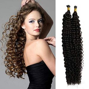 RemeeHi Extensions de cheveux humains brésiliens I Tip bouclés faciles à coller sur vos cheveux 50 g 38,1 cm par paquet 60# Blond platine (Remehairwigs, neuf)