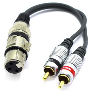 VITALCO Adaptateur XLR femelle vers 2 x RCA mâle 3 broches microphone vers double prise RCA (pckliper, neuf)