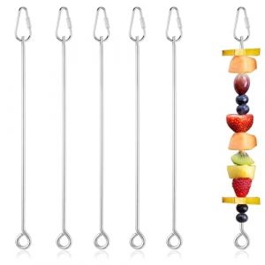 5 Pièces Brochette d'Oiseau en Acier Inoxydable, Perroquet Brochette Mangeoire, Mangeoires à Fruits pour Oiseaux, Porte Fruits Perroquet, Mangeoire Et Porte, pour Oiseaux Perruches Canaris (Lfcyhyh, neuf)