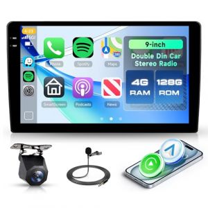 4G+128G Rimoody Android Autoradio 2 Din Carplay sans Fil,9 Pouces &Eacute;cran in-Cell Carplay sans Fil 2 Din Radio avec Android Auto GPS Navi Bluetooth WiFi FM/RDS/EQ Commandes au Volant Cam&eacute;ra Recul (Rimoody Tech, neuf)