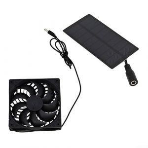Zilimontt Kit de ventilateur et panneau solaire, 100 W, 12 V, 2 A, ventilateur de serre avec panneau solaire, bo&icirc;tier &eacute;tanche (zilian, neuf)