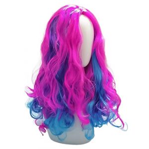 AYIMEIS Princesse Cosplay Perruque Longue Boucl&eacute;e D&eacute;guisement de Princesse Evie Mal Uma Cosplay Wig No&euml;l Halloween Carnaval Mascarade F&ecirc;te Costume Perruque Color&eacute;/Bleu/Vert/Violet (AIYIMEIDE, neuf)