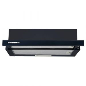 HEINNER HTCH-440GBK Hotte Aspirante Encastrable 60 cm, T&eacute;lescopique &Eacute;cran plat Hotte Cuisine, &Eacute;vacuation 329,6 m&sup3;/h, 2 niveaux, noire (Merkatura B.V., neuf)