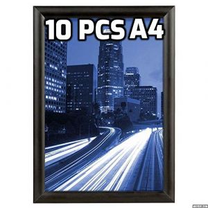 Displaysign: Lot 10 Cadres SNAP A4 d'affichage Photo Pliables clipser clic clac en Aluminium Noir (DisplaySign, neuf)