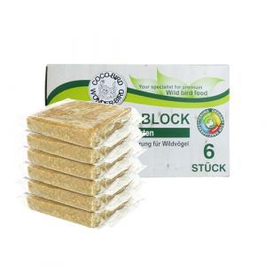 Bloc d'énergie pour oiseaux sauvages toute l'année - Avec insectes riches en protéines - Nourriture grasse pour oiseaux sauvages et écureuils - Bloc de graisse avec vers de farine - 6 x 300 g (BLUMIXX, neuf)