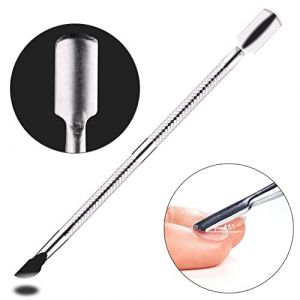 LUCKDANO Débrancheur de Pucicule de Cuticule de la Peau Morte pour la Manucure Art des Ongles 12,5 Cm de Long en Acier Inoxydable en Argent (Ladrim, neuf)
