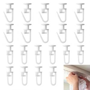 Azlanway Glisseurs pour Rail &agrave; Rideaux, 150 Crochet Rideau pour Crochets de Rideaux avec Design &agrave; Boucle, Coulissant Crochet de Rideau Rail Glisseur pour Rails de Rideaux et Rails de Guidage (DOOMO life, neuf)