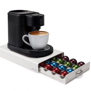 Navaris Tiroir à Capsule de Café - Rangement Support pour Dosette Machine à Café Nespresso Vertuo - Distributeur Range-Dosette pour Capsules Vertuo 43 x 23,6 x 5,8 cm (SX-Commerce, neuf)
