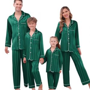 WVONIF Pyjama de No&euml;l Famille Imprim&eacute; Renne Famille Christmas Pyjamas V&ecirc;tements de Nuit Costume Coton pour Femmes Hommes, Family Christmas Pajamas Deguisement Pere Noel Sexy (A1 Green,XXL) (BAULMD（90% Big Promotion Without Discount Code ）, neuf)