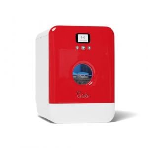 DAAN TECH Bob - Lave-vaisselle Compact 3 Couverts Encastrable - Pose Libre, Avec Réservoir, Portable - Séchage Naturel - Assiette 29 cm - Label Origine France Garantie, Eco-Conçu (Blanc-Rouge) (Daan Tech, neuf)