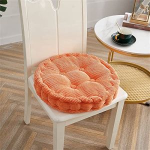 Lukery Rond Coton Coussins de Chaise Tatami Coussin D'assise Confortable Respirant Rembourr&eacute;s Coussins de Si&egrave;ge pour Bureau Jardin Int&eacute;rieur Ext&eacute;rieur D&eacute;coration (Orange,45X45CM) (MIn kui GM188, neuf)