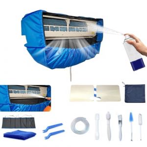 Kikepilm Kit De Nettoyage pour Climatiseur Split(Panneaux Latéraux Améliorés), avec Un Espace Supplémentaire Sac De Nettoyage pour Climatiseur Split(Bleu foncé, Grand) (Petit, 14 pièces) (LDDAIR-GOAC, neuf)