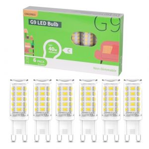CHEERBEE Ampoule G9 LED 3W Blanc Froid 6000K (Lot de 6), &eacute;quivalente &agrave; 40W Halog&egrave;ne, 480LM Classe &Eacute;nerg&eacute;tique C, Sans Scintillement, Non Dimmable, Id&eacute;ale pour Cuisine, Salle de Bain et Bureau (Jovbee, neuf)