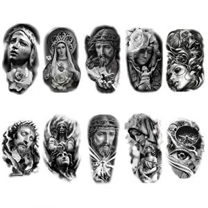Roarhowl Tatouage temporaire du bras Manche tatouage temporaires,Grand tatouage temporaire homme et femme, ange tattoo (Design 10) (NOBLE LTD, neuf)