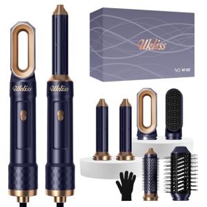 Seche Cheveux 6 en 1, UKLISS Brosse Chauffante Brushing et 1000W SèChe-Cheveux, Boucleur a Air, Brosse Lissante Chauffante, Thermal Brush, Brosse Coiffante, Coffrets Cadeaux pour Femmes (Bleu) (ukliss beauty, neuf)