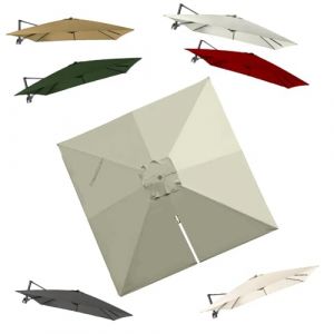 IMUNKT 3x3M Auvent De Remplacement Pour Parasol Déporté Carré Toile De Rechange Pour Parasol De Jardin Extérieur UPF 50+ Housse De Rechange 8 Baleines(Sand) (yuanyoumai, neuf)