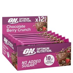 Optimum Nutrition Crunchy Protein Bar (12x55g) Chocolat Baies Crunch (Body & Fit Nutrition, neuf)