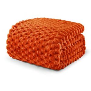 Exclusivo Mezcla Plaid Couverture Polaire 230 x 270 cm, Plaid Jet&eacute; de Canap&eacute;, Couverture pour Le lit l&eacute;ger Douillet et Moelleux pour Toute la Saison, Orange br&ucirc;l&eacute; (EXclusivo Mezcla, neuf)