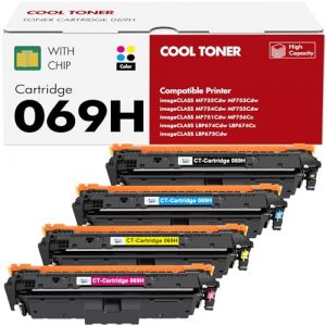 Cool Toner 069H 069 Cartouche de Toner Compatible pour Canon i sensys MF752cdw 069H 069 ImageCLASS MF751Cdw MF753Cdw MF752Cdw MF756Cx LBP673Cdw LBP674Cx (Noir Cyan Jaune Magenta, 4-Packs) (Easily_Color, neuf)