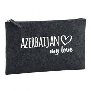 Huuraa trousse de toilette Azerbaijan my love Trousse de toilette cadeau en feutre anthracite 1 litre Azerbaijan my love Pr&eacute;sent (Hellweg Handelsbetrieb Soest, neuf)
