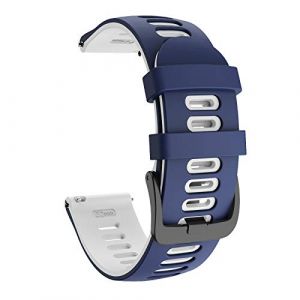 ISABAKE Bracelet montre silicone souple 20mm pour Galaxy Watch 42mm/Vivoactive 3/ Galaxy Active 2/ Forerunner 245/Vivomove HR/Forerunner 645/Forerunner 645 Music (LunaCenter, neuf)