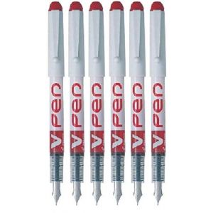 Pilot Stylo plume stylo plume jetable V Rouge moyen Line svpn-4 W d'encre liquide (Lot de 6) (ASL OFFICE, neuf)