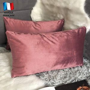 Douceur De Plumes Lot de 2 Housse de Coussin Terracotta Rose Blush Velours 30x50 cm Uni, Taie d'oreiller Rectangulaire Doux et Moderne pour Salon, Terre de Sienne Canapé (2 Terracotta Rose Blush) (Douceur De Plumes FR, neuf)