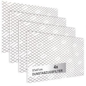 COM-FOUR® 4x filtre extracteur pour hotte aspirante à haute performance de filtration - filtre plat 1 mm universel, découpable sur mesure avec indicateur de saturation (Avec indicateur - 4 pièces) (COM-FOUR  Vertriebs GmbH, neuf)