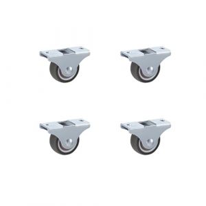 LIKERAINY Roulettes Silencieuses en TPR sans Frein Ø 25 x 13 mm Pour La Chaise Chariot Meuble Caoutchouc Roulettes de Transport avec Montage en Plaque Capacité de Charge 40kg Lot de 4 (LIKERAINY, neuf)