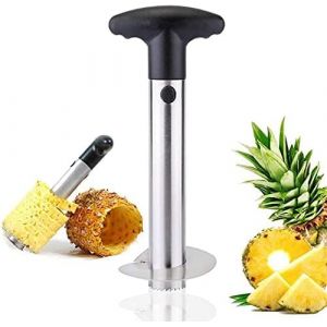 Coupeur d'ananas en acier inoxydable, &Eacute;plucheur d'ananas, coupeur d'ananas, d&eacute;noyaut&eacute; avec poign&eacute;e amovible, am&eacute;lior&eacute;, coupeur de fruits &agrave; la maison (JINKANG-EU, neuf)