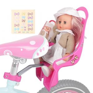 juxouoo Siege Poupee Velo Enfant Fille, Porte Poupee Velo avec Autocollants, Porte-b&eacute;b&eacute; De pour V&eacute;lo D'enf Ant en Plastique, Accessoire D'&eacute;quitation pour Enf-Ants, Convient &Agrave; La Plupart des V&eacute;los (weiyanmy, neuf)