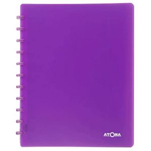 Atoma - Album de présentation A4 à Anneaux - 30 Pochettes Détachables / 60 Vues Protège-Documents - Mauve Transparent (Yavari SRL, neuf)