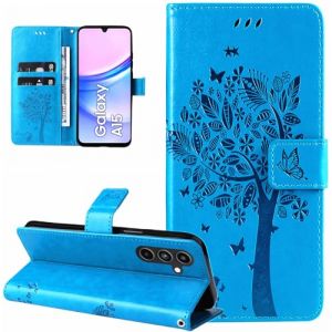 Dcjlbo Coque pour Samsung Galaxy A15 5G/4G Etui Coque Portefeuille Cuir avec Motif Fleur Porte Carte à Rabat Magnétique Clapet Protection Flip Case Cover Housse pour Samsung Galaxy A15 5G/4G-Bleu (Dcjlbo, neuf)