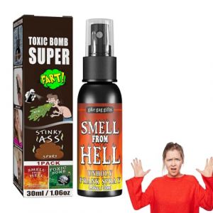 Spray Puant,Fart Spray,Spray Qui PUE Le Caca,Boule Puantes Puissante,Spray Caca,Spray Puant Puissant,Jouet Farce Fart,Jouets Délicats Spray,Mauvaise Odeur Extrêmement Longue Durée,Goût de l'enfer,30ml (QANEASS, neuf)