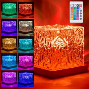 Lampe de Chevet LED, Lampe à Vagues D'eau 16 Couleurs, Lampe Cube à Vagues LED, Lampe Cube à Lumière du Avec Base en Bois, Lumière de Nuit à Projecteur de Ciel étoilé pour la Décoration (Kiwi e-commerce & Consultancy OÜ, neuf)