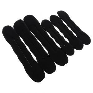 VILLCASE 6 Pi&egrave;ces Appareil &agrave; Chignon Torsad&eacute; en &Eacute;ponge Souple Noir Outil de Coiffure Portable R&eacute;utilisable Grand et Petit Format Accessoire pour Chignon Facile et Rapide Coiffure (Farrar Fae, neuf)