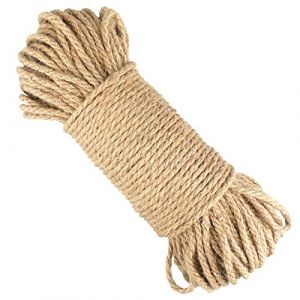 KINGLAKE 5mm Corde Jute,50M Corde Chanvre, Corde de Jardin en Chanvre,Ficelle de Chanvre pour Jardin, Bricolage, D&eacute;coration (JH Gardening, neuf)