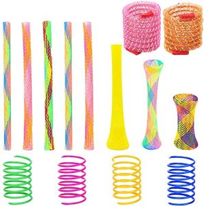Lot de 37 jouets &agrave; ressort color&eacute;s pour chat, jouet &agrave; ressort et tube pour chat, bobine en plastique color&eacute; pour chatons &agrave; secouer, mordre et chasser (couleur al&eacute;atoire) (Joystyle, neuf)