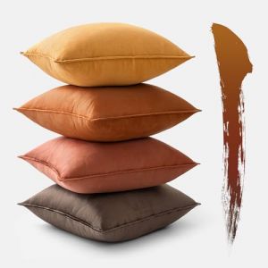 MIULEE Lot De 4 Housses De Coussin en Velours 40x40cm Kaki Coussin Housse Coussin Coussin Peluche Coussin pour Canap&eacute; Housse Coussin Canape Doux Et Doux Confort Manchon pour Tampon (MIULEE HOME, neuf)