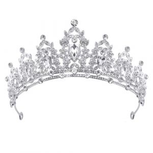 DRESHOW Couronne d'anniversaire pour Femmes Tiare de Cristal pour Filles Accessoires de Cheveux Tiare de Mariage Couronne de Princesse Pailletée Serre-tête de Fête Diadèmes pour Femme (Dreshow, neuf)