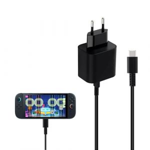 Mcbazel Adaptateur Secteur 60W pour Switch/Switch 2/OLED/Lite/Steam Deck/Contr&ocirc;leurs Switch Pro Chargeur Secteur C&acirc;ble USB-C de 1,5 M pour Station d'accueil TV Alimentation Rapide Switch 2 Charging (TransChased, neuf)