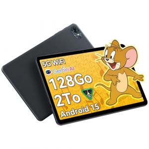 TABWEE Android 15 Tablette 10 Pouces, 12Go RAM+128Go ROM(TF/2To), 1280 * 800 Tablette Tactile, 5G WiFi, 6000 mAh Tablettes PC, Bluetooth 5.0, Double cam&eacute;ra, GPS, (TELKLKL, neuf)