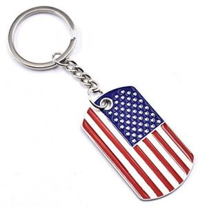 Hrippy USA Independence Day USA Drapeau Porte-cl&eacute;s G&eacute;om&eacute;trique en M&eacute;tal Porte-cl&eacute;s Personnalis&eacute; en Alliage De Zinc Porte-cl&eacute;s Pendentif pour Cl&eacute; De Voiture (liqinriyongpin, neuf)