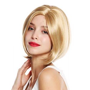 WIG ME UP - Courte Perruque Pour Femme, Carré Plongeant, De Couleur Blond, Avec Raie (VK Event Fashion, neuf)