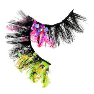 DECOMELODY 1paire Faux Cils Fluorescents &Eacute;blouissants Pour Maquillage Des Yeux De Cils &agrave; Paillettes Changeants Pour F&ecirc;tes Et Occasions Festives (FINNG, neuf)