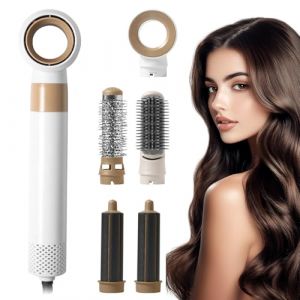 Anluomania Brosse Soufflante & Seche Cheveux Professionnel, Brosse Chauffante Multifonction, 5 Accessoires, SèChe-Cheveux, Brosse Cheveux, Brosse Lissante, Fer a Boucler, pour Tous Types de Cheveux (IGALA MARKET S.R.L., neuf)
