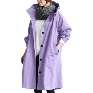 Trenchs pour Femmes Manteau Imperm&eacute;able Pluie Longs Poncho de Pluie Cape de Pluie Anti-Pluie Coupe-Vent Respirant Grande Taille Imperm&eacute;able a Capuche avec Poche Manteau de Pluie (Anglekie, neuf)