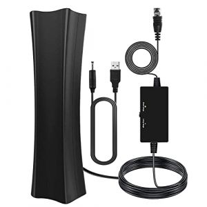 Antenne TV pour Smart TV, antenne TV Freeview, amplificateur d'int&eacute;rieur num&eacute;rique HD 4K, r&eacute;ception du Signal &agrave; 360&deg;, avec amplificateur de Signal, Prend en Charge Toutes Les antennes TV (CUKKY, neuf)